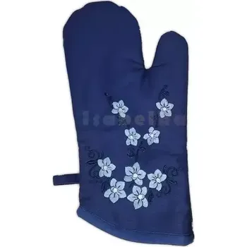 Chňapka Kuchyňská chňapka s výšivkou orchidej modrá Levá ruka 27-1