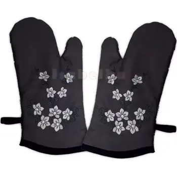 Chňapka Kuchyňská chňapka s výšivkou orchidej šedá 1pár 27-1