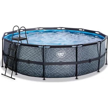 Bazén Exit Toys Bazén Stone Grey 4,5 x 1,22 m + písková filtrace, schůdky