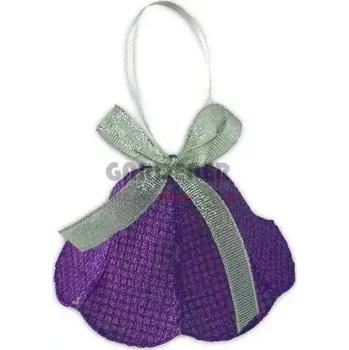 Vánoční dekorace Vyšívaný zvonek č.10 FS amethyst vyšívaná dekorace