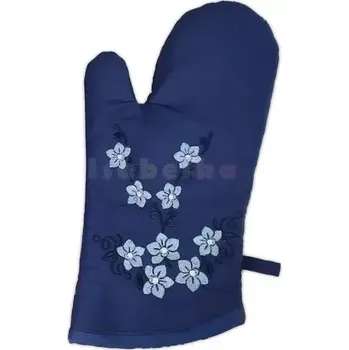 Chňapka Kuchyňská chňapka s výšivkou orchidej modrá Pravá ruka 27-1