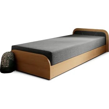 Postel Jednolůžková postel PARYS 80x190 Sawana 21 šedá/hnědá pravá