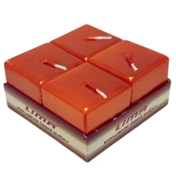 Svíčka Adventní sada krychle 4 svíček oranžová-metal