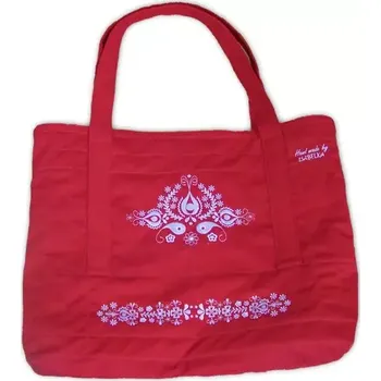 Stylová taška červená s Moravským vzorem č.22d1