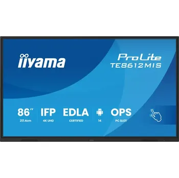 Monitor 86" iiyama TE8612MIS-B4AG:IPS,4K,40P,USB-C,EDLA