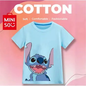 Dětské bavlněné tričko s potiskem Lilo & Stitch - různé barvy (vzor DNS 13) Barva: modrá (DSN-13), Velikost: 150