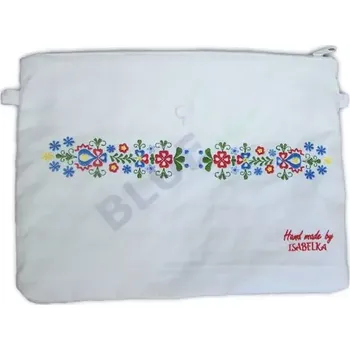 Stylová kabelka bílá s Moravskou výšivkou 24d1
