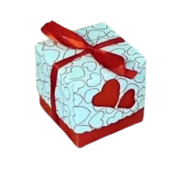 Krabička na výslužku Dárková krabička v bílo červené barvě 5x5x5 cm