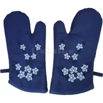 Chňapka Kuchyňská chňapka s výšivkou orchidej modrá 1pár 27-1