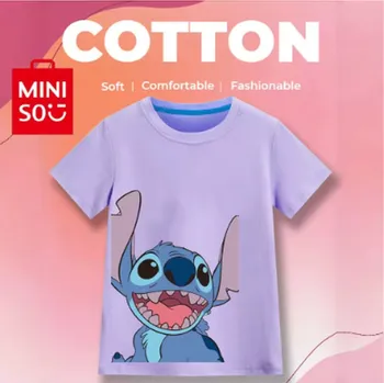 Dívčí tričko Dětské bavlněné tričko s potiskem Lilo & Stitch - různé barvy (vzor DNS 13) Barva: fialová (DSN-13), Velikost: 150