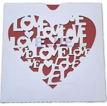 Svatební dekorace Papírová dekorační obálka 05c LOVE bílá