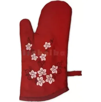Chňapka Kuchyňská chňapka s výšivkou orchidej červená Pravá ruka 27-1