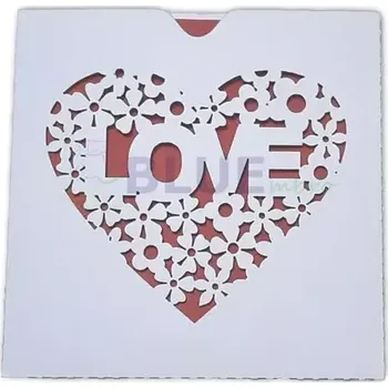 Svatební dekorace Papírová dekorační obálka 05b LOVE bílá