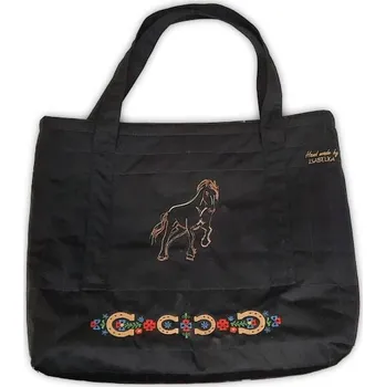 Stylová taška černá kůň se vzorem 35d1