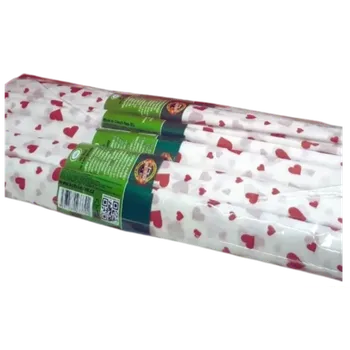 Speciální papír Krepový papír bílý s potiskem srdíček 200x50 cm