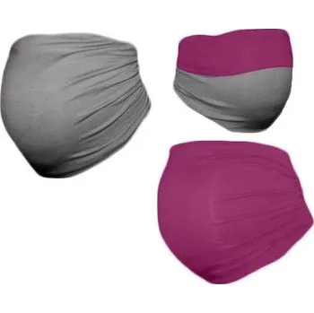 Těhotenská móda Be MaaMaa Těhotenský pás Duo - šedá s vínovou, vel. XL, Velikosti těh. moda XL (42)