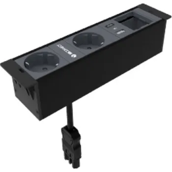 Elektrická zásuvka IBConnect Jednotka INBOX antracit - 3 pozice různé konfigurace Konfigurace elektrozásuvky: 2x230V + Modul