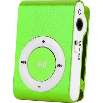 Mini MP3 přehrávač pro sportovní aktivity s klipem - Zelená