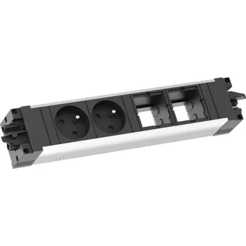 vypínač a zásuvka BACHMANN Zásuvková jednotka STEP ALU 2x uživ. modul, 2x 230V 906.0217