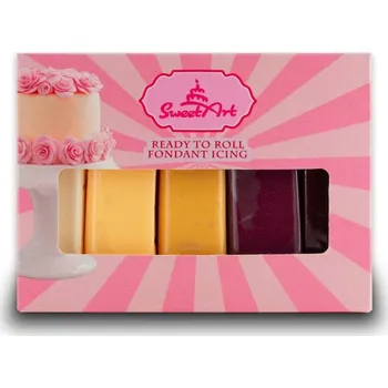 SweetArt potahovací a modelovací hmoty vanilkové Natural mix (5x100 g)