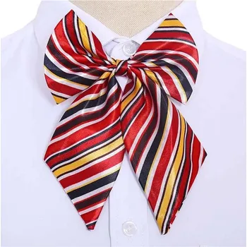 Motýlek Elegantní dámský motýlek z hedvábí s pruhy | Dámská mašle na krk - J