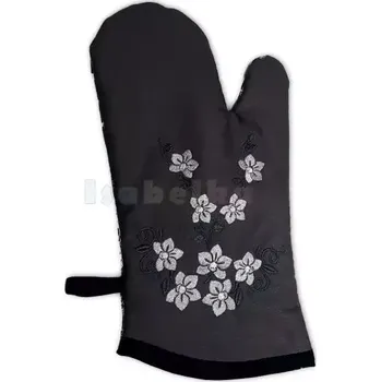 Chňapka Kuchyňská chňapka s výšivkou orchidej šedá Levá ruka 27-1