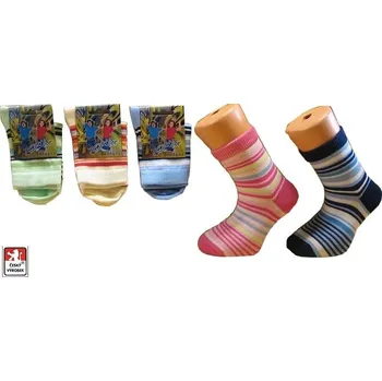 Ponožky dětské PRUHY elastik R02 35-37 Mix barev pastel