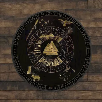 Koberec Kulatý protiskluzový 3D koberec do ložnice styl Viking - 4,60x60cm