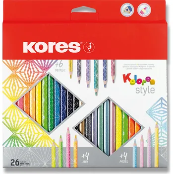 Kresba Kores Style trojhranné pastelky 26 barev