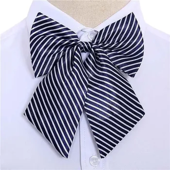 Motýlek Elegantní dámský motýlek z hedvábí s pruhy | Dámská mašle na krk - S