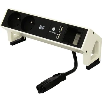 Elektrická zásuvka Elektro zásuvka Bachmann Desk 2 2x 230V 2x USB nabíječka 1x uživ. modul bílá 902.232