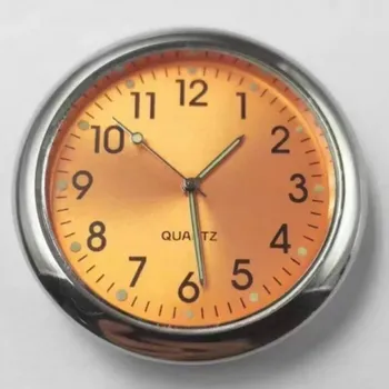 Hodiny Mini nalepovací auto hodiny s luminiscenčními ručičkami | mechanické hodiny - Oranžová