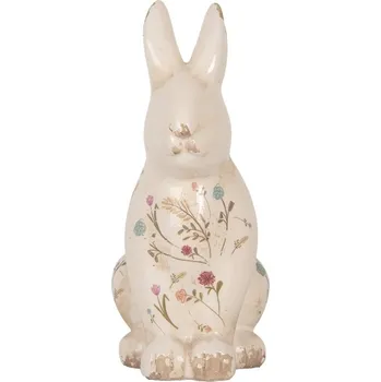 Bytová dekorace Keramická dekorace králík s kvítky Floral Cartoon L - 16*12*28 cm