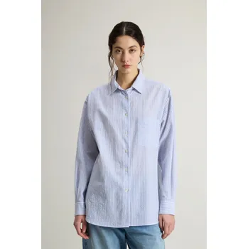 Dámská košile KOŠILE WOOLRICH SEERSUCKER COTTON SHIRT BLUE STRIPE