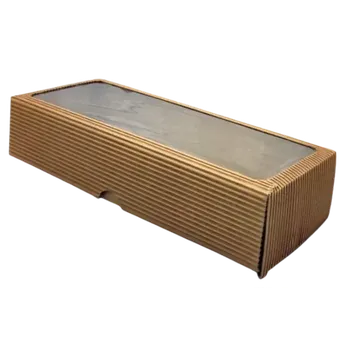 Krabička na výslužku Krabička s průhledným okénkem přírodní 27x10,5x6 cm přírodní