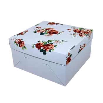 Dortová krabička s potiskem růží 26x26x12 cm