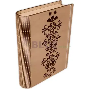 Dárková krabička Dřevěná krabička kniha 1 s Moravským motivem 1