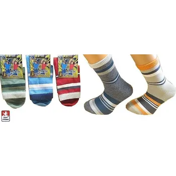 Ponožky dětské PRUHY elastik R02 29-30 Mix barev