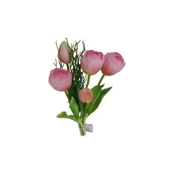 umělá květina Tulipán svazek růžový, 5 ks 3021303-10