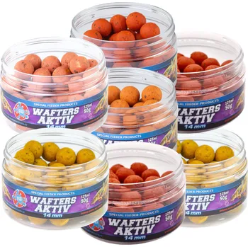 Boilies Splashbaits Balíček wafters aktiv 7x50g - Kukuřice mix