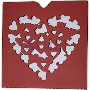 Svatební dekorace Papírová dekorační obálka 05a LOVE červené