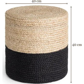 Koberec Hanse Home Sedací vak JUTTA POUF 106237 Beige/Black - 40x40 cm - 1 rok na vrácení + DOPRAVA ZDARMA k Vám i zpět