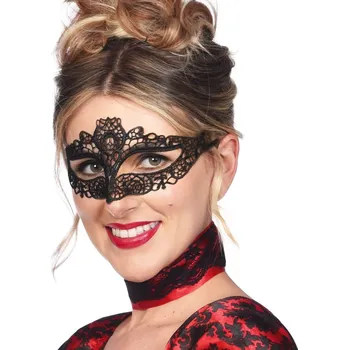 Karnevalový doplněk Amscan / Reithmüller Škraboška krajková černá Filigree