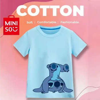 Dětské bavlněné tričko s potiskem Lilo & Stitch - různé barvy (vzor DNS 11) Barva: modrá (DSN-11), Velikost: 150