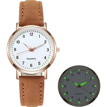 Hodinky Svítící luxusní dámské hodinky - Hnědá