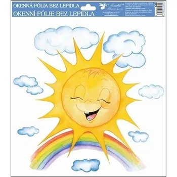 Okenní dekorace Anděl Okenní fólie sluníčko s duhou 30 x 33,5 cm