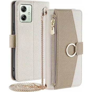 Pouzdro na mobilní telefon Flipové pouzdro XGSM pro Motorola Moto G54 béžové