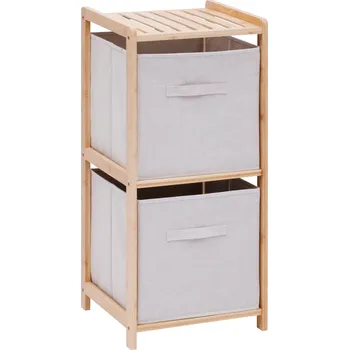 Nábytek 5five Simply Smart Bambusový regál TIDY se dvěma látkovými boxy, 34,7 x 33 x 77,5 cm