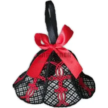 Zvonek na kolo Vyšívaný zvonek Ghotic 9 černočervený BOX