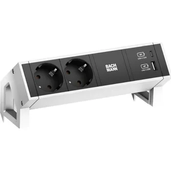 Elektrická zásuvka Zásuvka Bachmann 902.950 Desk 2 - 2x 230V + USB nab. A+C bílá